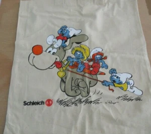 PUFFI SMURF  BORSA SHOPPER  ORIGINALE SCHLEICH IN TELA COTONE RARE da BARBAPUFFO - Imagen 1 de 2