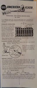 REPRO AMERICAN FLYER INSTRUCTIONS FOR #35204 HO SCALE CROSSING SIGNAL - Picture 1 of 2