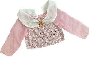 Disney Princess Aurora Costume Top Size  4 5 6 7 Pink White RARE - Picture 1 of 6