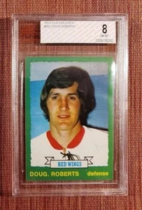 1973 O-Pee-Chee #207 Doug Roberts Detroit Red Wings Hockey Card BVG 8 POP 1 - Picture 1 of 2