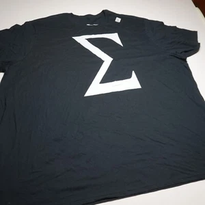 Sigma Greek Letter Symbol Print Black Short Sleeve T-Shirt Mens 6XLT NEW - Picture 1 of 13