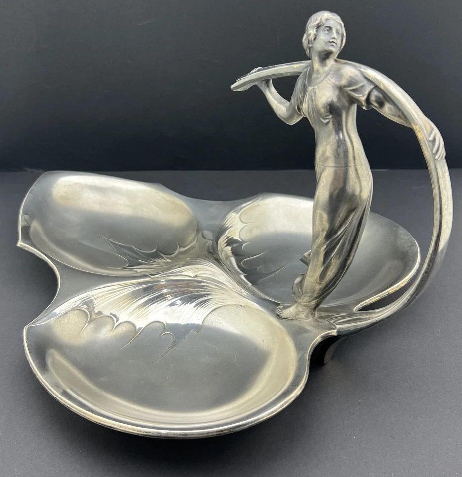 Antique WMF Jugendstil, Candy/Nut/Fruit Basket With Handle, 1900's, 30cm/ 11.81" - Image 1 of 4