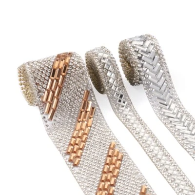 6 Roll Costume Glitter Hotfix Rhinestone Hot Melt Adhesive on the Back 12~35mm - Image 1 of 4