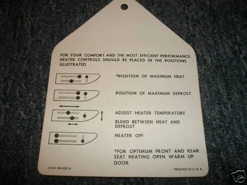 Ford Galaxy Sunliner Starliner City 1961 etiqueta de tablero Squ Foto 1 de 1
