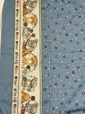 Dianna Marcum Marcus Brothers Cat Border Fabric 6 Yards 44” Cotton Quilt Kitty - Image 1 of 4