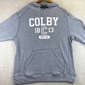 Colby College 1813 MV Sport Toggle Lined Hooded Sweatshirt Large Marine Marl - Picture 1 of 14