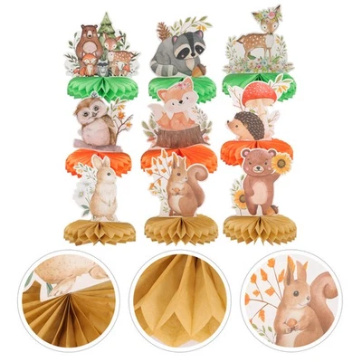  9 Pcs Honeycomb Table Decorations Baby Shower Animal Party Centerpieces - Image 1 of 4