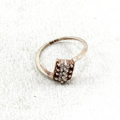 Giva 925 Sterling Silver Zircon Cubic Zircon Vintage Ring 925 Hallmark (Silver) - Immagine 1 di 4