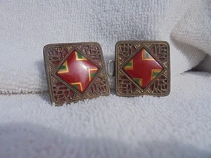 Ornate 2 Piece Marked Made in Czechoslovakia Belt Buckles 1940s - Picture 1 of 13