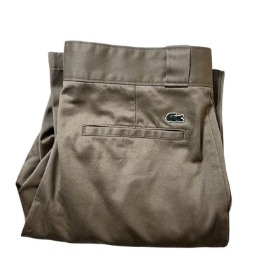 Lacoste Live Chino Pants Mens 32x32 Khaki Preppy Casual Stretch Cotton Work Wear - Image 1 of 4