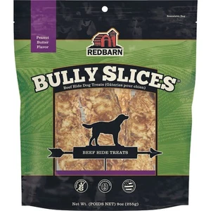 Redbarn Bully Slices 9 Oz. Peanut Butter Flavor Beef Hide Dog Treat 255014 - Picture 1 of 3