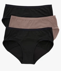 Hanes Womens Fresh and Dry Moderate Period Leak Underwear Bikini Size 6/m 3-Pack - Picture 1 of 5