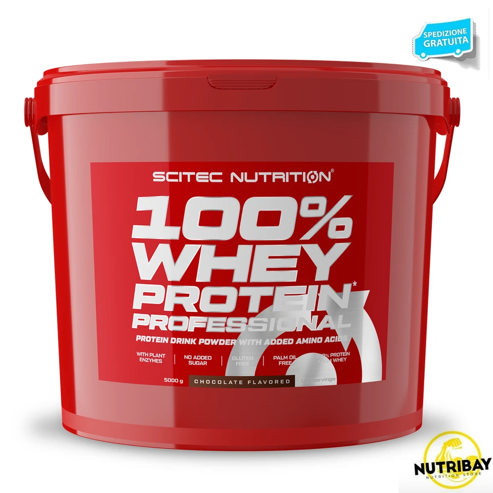 SCITEC NUTRITION 100% Whey Protein Professional 5 Kg Proteine Siero del Latte - Immagine 1 di 1
