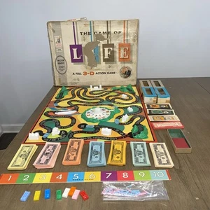 THE GAME OF LIFE, 1960 MB GAME, ART LINKLETTER, FIRST YR. GAME PRE-OWNED - Picture 1 of 22