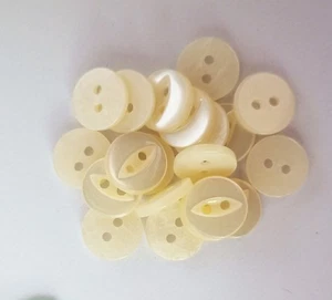 20 Stück Creme Fischaugen Baby Knöpfe Gr. 11mm (18 Ligne) - Bild 1 von 1