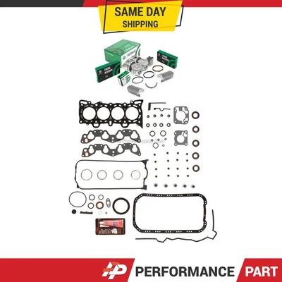 Juego completo de juntas pistones rodamientos aptos 92-95 Honda Civic Del Sol 1.6L SOHC D16Z6 Foto 1 de 4