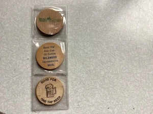 Lot of 3 Wooden Nickels 2 Wisconsin 1 U.P. Michigan - Picture 1 of 5