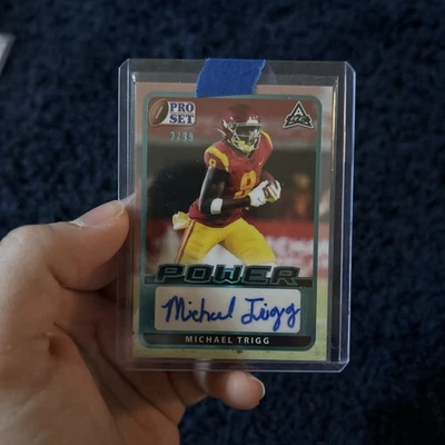 2021 LEAF PRO SET POWER MICHAEL TRIGG AUTO AUTOGRAPH BLUE #D /99 ROOKIE CARD RC  - Image 1 of 2