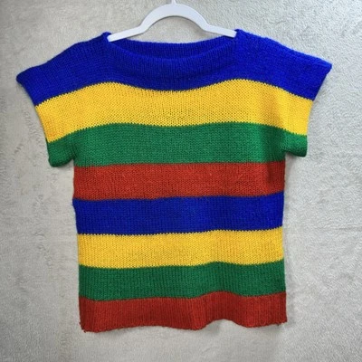 Suéter Bronson Of California Arco Iris Rayas Manga Gorra Mujer’s L Vintage Retro Foto 1 de 4