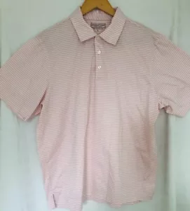 Vineyard Vines Polo Shirt Golf Pink & White Stripes Large Cotton RN 134578 - Picture 1 of 7