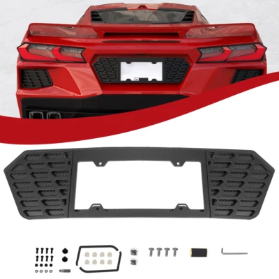 Рама заднего номерного знака для Corvette C8 2020+ с настоящим углеродным волокном - Изображение 1 из 4