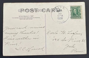 Pine, Colorado Post Card - mailed March 16, 1908 to York, PA - Siamese Twins, CO - Picture 1 of 2
