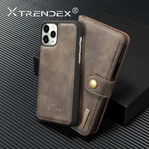 For iPhone 13 12 11 PRO MAX Genuine MING Magnetic Leather Wallet Flip Case Cover - Picture 1 of 27