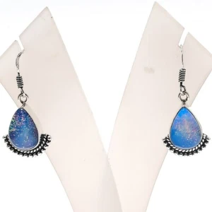 Triplet Opal Gemstone 925 Sterling Silver Handmade Jewelry Earring Size 1.3'' - Picture 1 of 1
