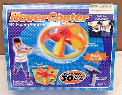 Hover Copter RC Flying Saucer, 49 MHz,  Lights, Controller, NEW - Image 1 of 4