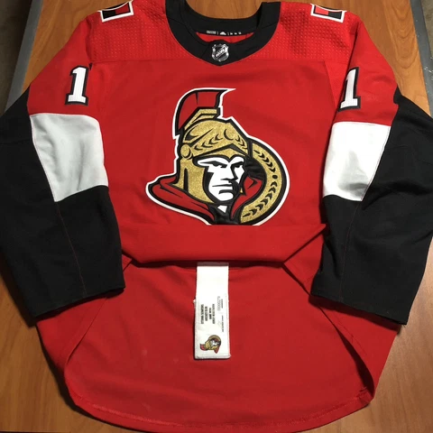 Game Worn MiC Adidas Authentic Ottawa Senators NHL Hockey Jersey Used Red 56 Cover