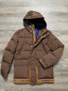 New ZILLI $7900 Brown Hooded Suede Down Silk Blend Puffer Parka Coat Jacket XL - Picture 1 of 8