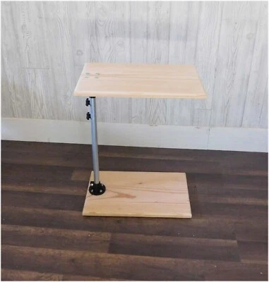 Solid Pine Top Adjustable Height Industrial Style EMT Pipe C Table Unfinished - Image 1 of 4