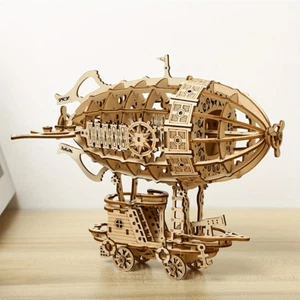 3D Wooden DlY Handmade Airship Assembled Model Building Kit Puzzle Toy - Picture 1 of 7