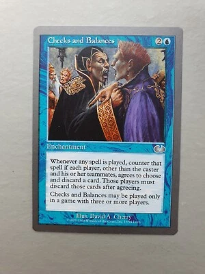Checks and Balances , MTG Unglued (1998). Uncommon Blue Enchantment NM - Image 1 of 2