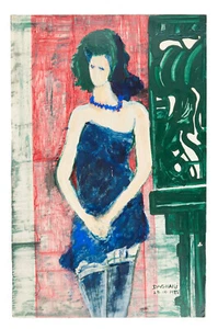 Arnold Daghani (1909-1985) Acrylic On Card. Expressionist Female Figure 1975 - Picture 1 of 4