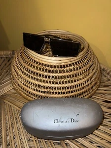 Vintage 80s/90s Christian Dior Shield Sunglasses Glamorous w/ Case - Picture 1 of 5