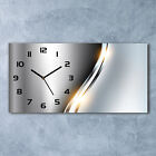 Zegar ścienny szklany 60x30 metal abstrakcja