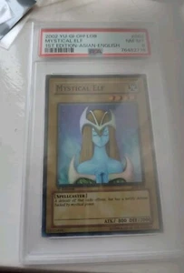 Yugioh 2002 Mystical Elf LOB-062 1st Edition Legend of Blue Eyes PSA 8 AE - Bild 1 von 2