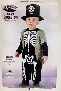 Fun World Happy Skeleton Toddler Halloween Costume/Dress Up - Large (3T-4T)