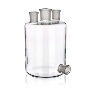 ABGIL BOROSILICATE GLASS WOULFF GAS WASH BOTTLE THREE NECK WITH OUTLET - Picture 1 of 3