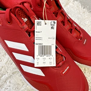 Scarpe da baseball Adidas Icon 7 rosse/bianche nuove senza scatola da uomo taglia 12 S23861 - Foto 1 di 12