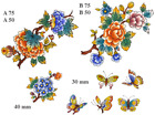 Orientalische Blumenzweige und Schmetterlinge Überglasur Wasserrutsche Keramik Aufkleber
