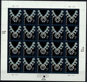 2004 NAVAJO JEWELRY MNH Sheet 20 2¢ Stamps #3750 Native American Design Necklace