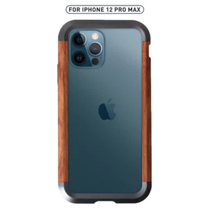 Ultradünn Echt Holz Metall Rahmen Wood Case Hülle für iPhone 12 13 14 15 Pro Max - Bild 1 von 15