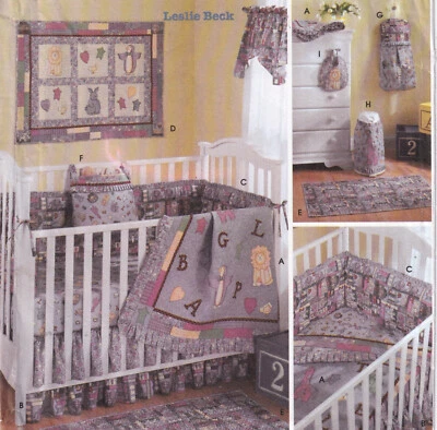 Simplicity 5488 Crib Quilt Bib Laundry Bag Wall Decor Diaper Holder Rug Pattern - Image 1 of 4