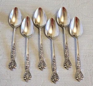 Versailles by MSI Teaspoons Set of 6 Japan 6.5” Stainless Vtg Flatware Rose - Picture 1 of 7