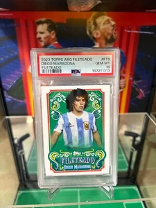 2023 Topps Argentina Fileteado #FT9 Diego Maradona Insert Fileteado PSA 10 GEM - Picture 1 of 16