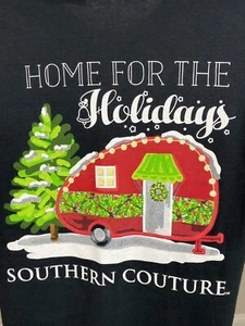Camiseta Navidad Airstream Home For The Holidays Negra Talla Pequeña - Imagen 1 de 7