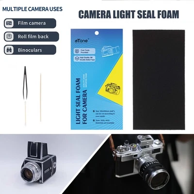 10x20cm Film Camera Back Seal Light Foam Kit Sponge Sheet Adhesive 2mm 3mm 4mm - Image 1 of 4