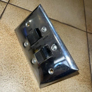 Interruptor de pared de control de enfriador intercambiable Tele-Jac placa de acero inoxidable para funcionamiento de bomba de ventilador - Imagen 1 de 6